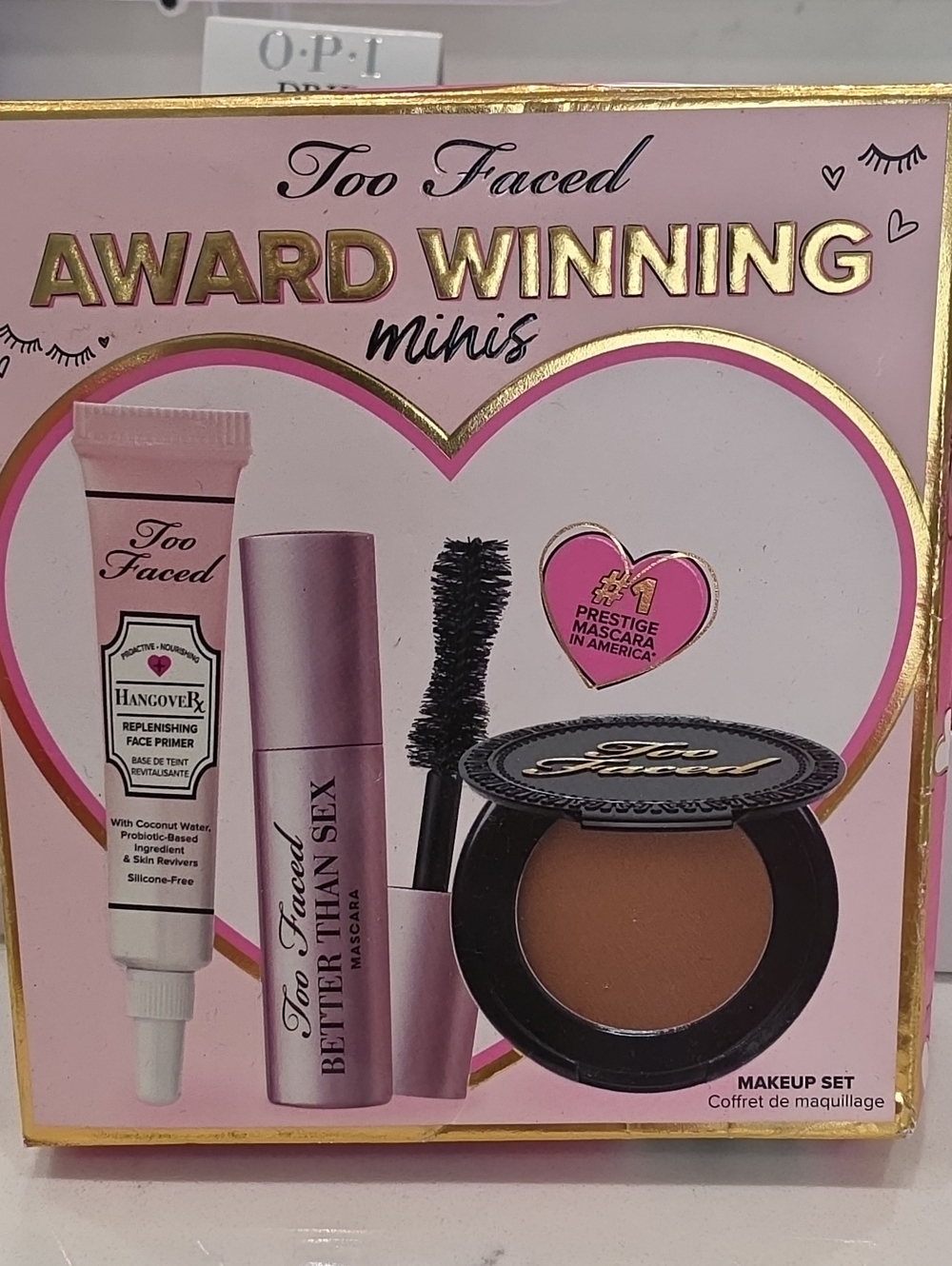 Too Faced Pink Mini Makeup Set with Primer, Mascara & Bronzer